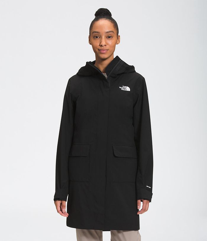 The North Face Womens Rain Jacket City Breeze Parka II 230JMPDNA - Black